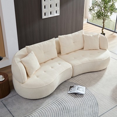 Dolonm Modern 4-Seat Modular Sofa - Cloud Design, Durable Fabric, Solid Wood Frame & High-Density Sponge Cushion