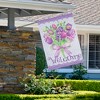 Northlight Welcome Purple Floral Bouquet Outdoor House Flag 28" x 40" - 2 of 4