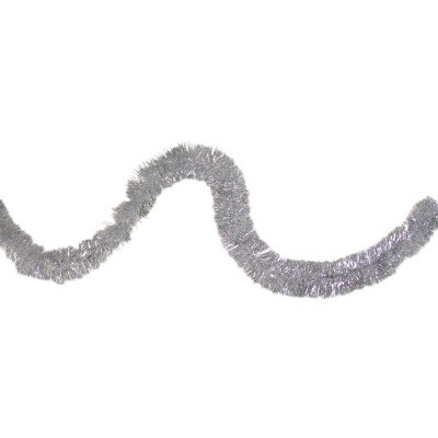 F.C. Young 12' x 2.75" Silver Contemporary 8 Ply Tinsel Artificial Christmas Garland - Unlit