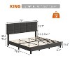 Garvee Full/King Bed - Linen Upholstered with Headboard, Metal Frame & Wood Slats, No Box Spring, Noise-Free, Grey - 2 of 4