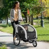 Aosom Elite 360 Swivel Bike Trailer for Kids Double Child Two-Wheel Bicycle Cargo Trailer With 2 Security Harnesses, Black - 2 of 4