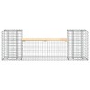 vidaXL Solid Wood Pine Garden Bench with Gabion Design, Galvanised Steel Base, and Attached Planter Boxes - Compact and Versatile for Outdoor - 3 of 4