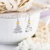 925 Sterling Silver Christmas Tree Drop Earrings, Hypoallergenic Gift. - 3 of 4