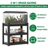 Vynxaria Black 31" Utility Storage Shelves - Adjustable 3-Tier Aquarium Stand - 3 of 4