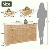 Brafabhome Natural Rattan 10 Deep Drawers Dresser for Bedroom, Modern Light Wood Wicker Chest Double Dresser with Smooth Metal Slides | Beige - 2 of 4