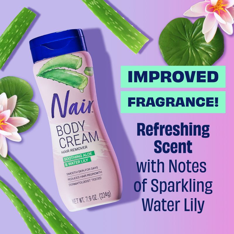 Nair Hair Removal Cream - Aloe &#38; Water Lily - 7.9oz, 3 of 11