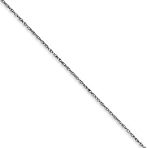 Black Bow Jewelry 0.5mm, 10k White Gold, Cable Rope Chain Necklace - 1 of 4