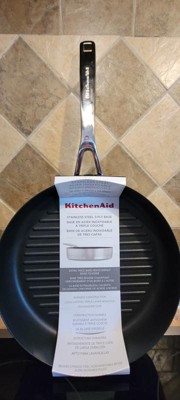 KitchenAid 3-Ply Base Stainless Steel 10.25 Nonstick Round Grill Pan