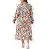 Agnes Orinda Women's Plus Size Floral Printed V Neck Long Sleeve Tiered Ruffle Hem Midi Flowy A-Line Dresses - 4 of 4