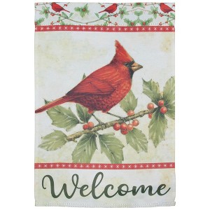 Northlight Green and Red Cardinal Christmas Outdoor Garden Flag 18" x 12.5" - 1 of 4