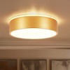 Rennnsan Jevin 11" W Drum Round Modern LED Dimmable Flush Mount in Gold - 4 of 4
