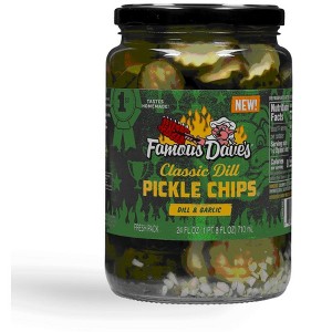 Famous Dave's Pickle Chips, Classic Dill, Dill & Garlic. 24 oz Jar (Pack of 4) - 1 of 1