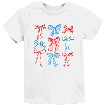 The Juniper Shop Patriotic Bows Stacked Coquette Youth Short Sleeve Tee