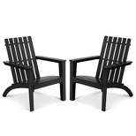Tangkula 2PCS Wooden Adirondack Chair W/Ergonomic Design Outdoor Lounge Armchair Acacia Wood chair for Yard&Patio