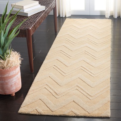 Dark Gold Hand-Tufted Wool Runner Rug