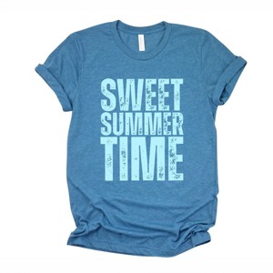 Simply Sage Market Sweet Summer Time Block Distressed Short Sleeve Tee - 1 of 4