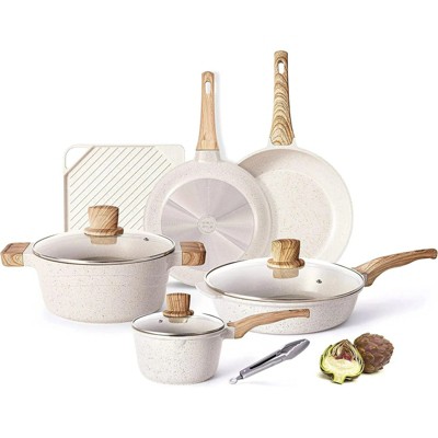 LunaLulink 11 Pieces Pots and Pans Granite Stone Cookware Set Non Stick Pot Set, Nonstick Cooking Pots