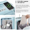 2pc/3pc/4pc ABS Hard Shell Luggage Sets, Front Opening Suitcase with USB Port, Cup Holder and Spinner Wheels 4W -ModernLuxe - 3 of 4