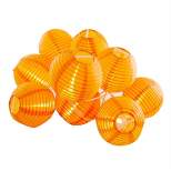10ct 3" Electric String Light with Nylon Lanterns Orange