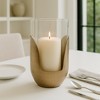 Modern Glass Pillar Hurrican Candle Holder with Metal Base - Decorative Home Decor for Living Room, Tables, Entryway, or Console Accent - Gold - 2 of 4