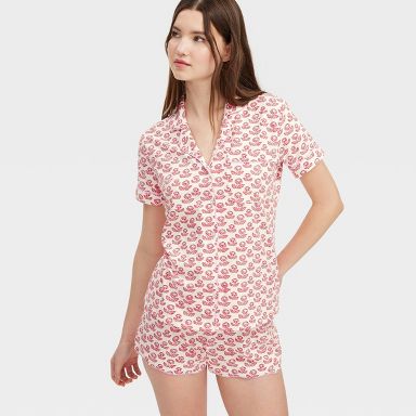 Women's Floral Short Sleeves and Shorts Pajama Set Red - Roller Rabbit x Target XXS