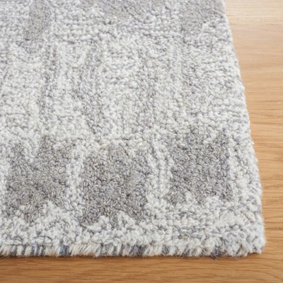 Ivory and Gray Hand-Tufted Wool 4' x 6' Area Rug