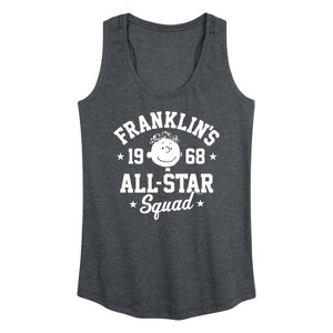 Women's - Peanuts - Franklins All Star Squad Graphic Racerback Tank - 1 of 4
