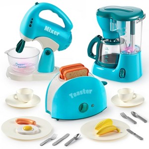 Joyfy Kids Play Kitchen Toys with Lights Sounds, Pretend Play Food Set with Maker, Mixer, Toaster, Birthday Christmas Gift for Toddlers Ages 2 3 4 5 - 1 of 4