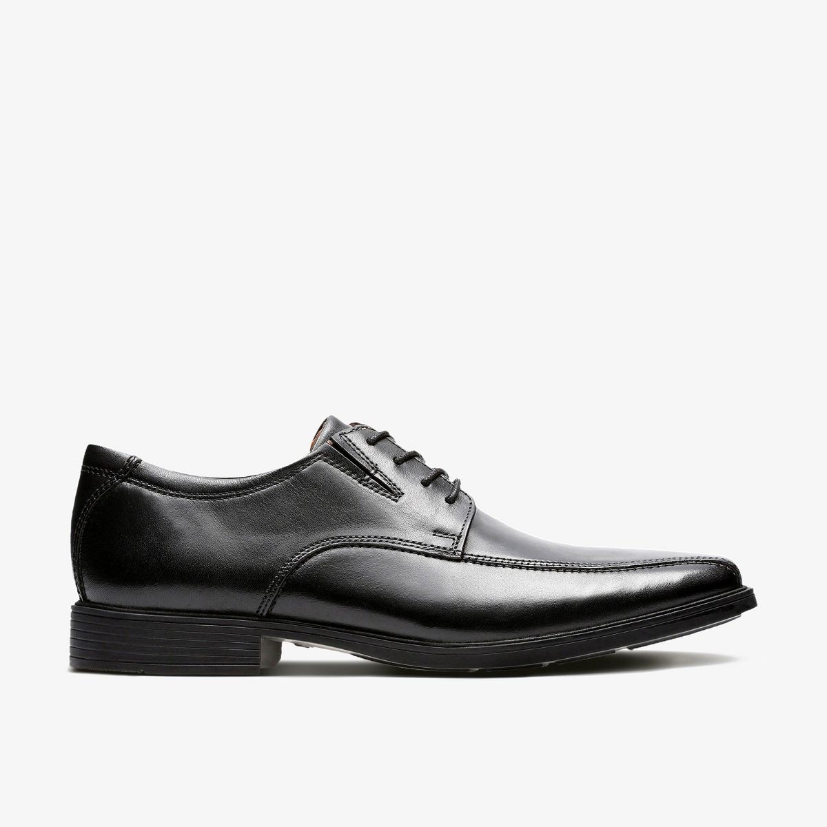 Clarks Mens Tilden Walk Black Leather Shoes 12 Wide