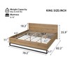 King Size Wood Bed Frame with Headboard for Bedroom - 3 of 4