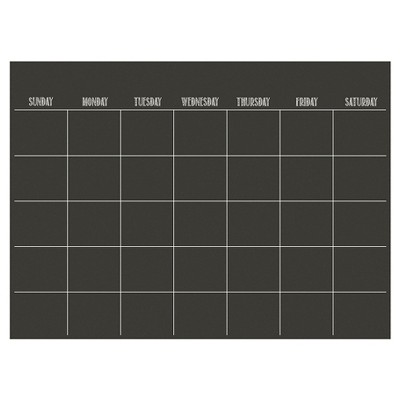 Wall Pops!  Dry Erase Board Calendar 17.5" x 24" - Charcoal Chalk Board