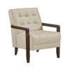 CAVINAS Leather Upholstered Accent Chair,Modern Arm Chairs with Solid Wood Arms and Legs for Bedroom,Reading Room - 3 of 4
