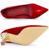 BLISSFUL STEP Women's Pointed Toe Stiletto Heel Faux Leather Pumps - 4 of 4