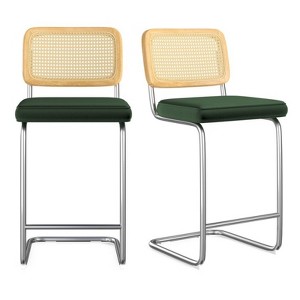 FURNIinspire Dining Chair, Counter Height Bar Stools Set of 2, Bar Chairs and Stools, Armless, Ideal for Kitchen Islands, Green, 18.9"*17.7"*39.4" - 1 of 4