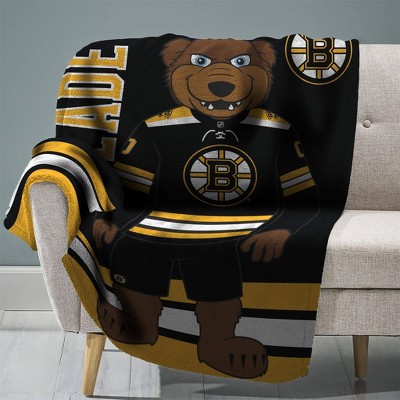 NHL Boston Bruins Blades 60" X 80" Raschel Plush Super Soft Throw Blanket