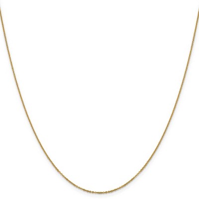 Black Bow Jewelry 1.1mm 14k Yellow Gold Solid Flat Cable Chain Necklace