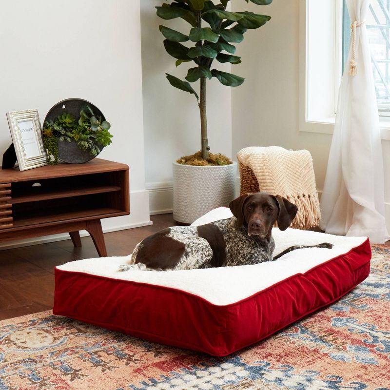 Kensington Garden Buster Deluxe Faux Shearling Rectangle Pillow Dog Bed, 3 of 7