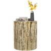 HOMCOM Tree Stump Stool, Decorative Round Side Table, Concrete End Table with Wood Grain Finish, Indoors and Outdoors Use - 4 of 4