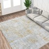 Machine Washable Area Rug Low Pile Non Slip Modern Abstract Rug Foldable Stain Resistant Carpet for Living Room Bedroom Indoor Ultra Thin Mat - 3 of 4