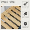 DOMETOUR HOMCOM Bamboo Laundry Hamper 2-Section Basket w/ Shelf & Removable Bags, 2x10.7 Gal Natural/Dark Gray for Bedroom/Bathroom/Laundry Room - 3 of 4