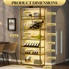 78.74"H LED Bar Cabinet, Buffet Sideboard with 6 Levels and Wine Bottle Racks, Black/Gold, 4A -ModernLuxe - 4 of 4