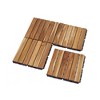 Dolonm 30 PCS Acacia Hardwood Deck Tiles - 12"x12" Interlocking Waterproof Flooring, Striped Yellow for Patio/Poolside, DIY Easy Install - 2 of 4