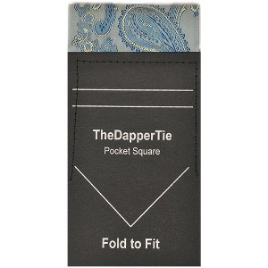 TheDapperTie - New Men's Paisley Flat Pre Folded Pocket Square on Card - 1 of 3