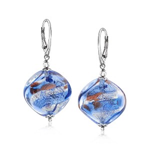 Ross-Simons Italian Blue Murano Glass Bead Drop Earrings in Sterling Silver - 1 of 3