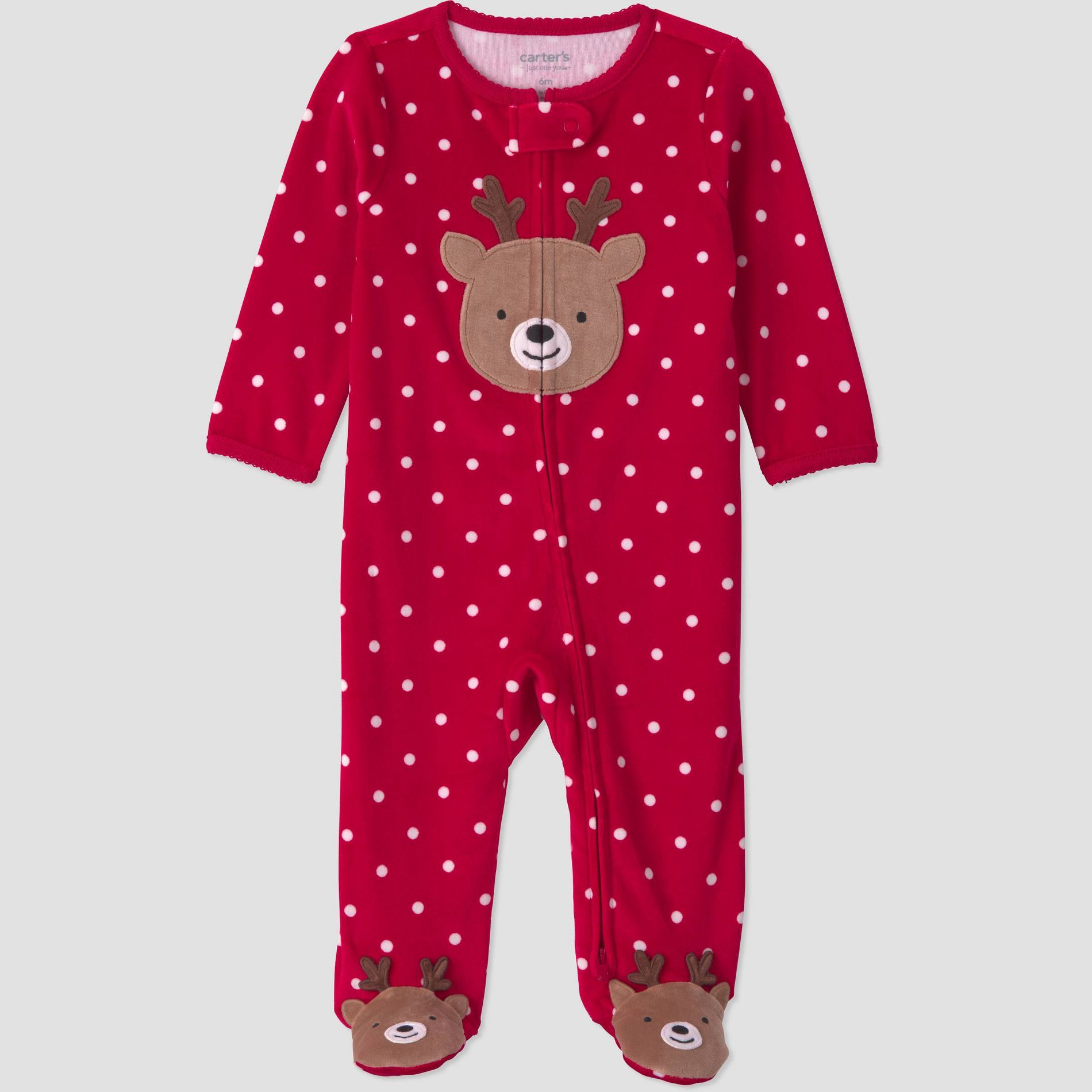 Carter's Just One You® Baby Girls' Polka Dot Reindeer Sleep N' Play - Red
