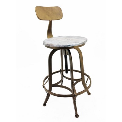 Arthur Retro Steel Rotating Adjustable Height Barstool