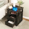 Dyonery 18 inch Wide Nightstand with Charging Station,Side Table with Open Shelf, 2 Drawers Wood Dresser, End Table for Bedroom & Living Room - 2 of 4