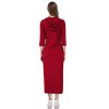 Coolmee Women Hoodies Maxi Dress Casual 3/4 Sleeve Tunic Dress Slim Hooded Sweatshirts Dress with Pocket - 3 of 4