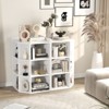 Tangkula 3-Tier Corner Cabinet with Charging Station Wooden Open Corner Bookshelf w/ 9 Cubbies 2 USB Ports & 4 Outlets Fits Small Spaces Grey/White - image 3 of 4