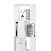 SEVOBAL Decorative Bookshelf 6 Tier Rotating Bookcase with Acrylic Panels Space Saving Storage Rack for Living Room, White, 13.4"*13.4"*74.8" - 3 of 4